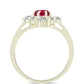 Pozlacený Stříbrný Prsten s Madagaskarským Rubínem a Bílým Topazem