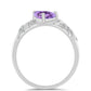 Stříbrný Prsten s Rose de France Ametystem a Bílým Topazem
