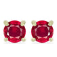 Pozlacené Stříbro 925/1000 - Náušnice s Madagaskarským Rubínem - Karátové číslo: 1.54. přibližná hmotnost: 1.17 gramů