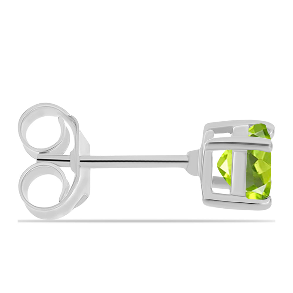 Stříbro 925/1000 Náušnice s Čchang-pajským Peridotem - Karátové číslo: 1.05. přibližná hmotnost: 1.2 gramů 2 