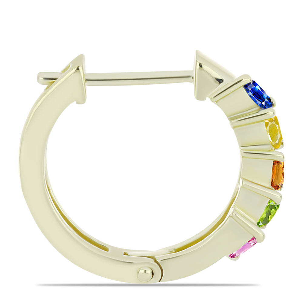 Pozlacené Stříbrné Náušnice s Roseberským Duhovým Safírem 2 