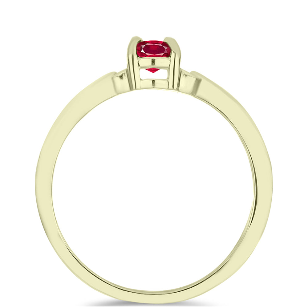 Pozlacené Stříbro 925/1000 - Prsten s Madagaskarským Rubínem - Karátové číslo: 0.7. přibližná hmotnost: 1.86 gramů 2 