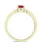 Pozlacené Stříbro 925/1000 - Prsten s Madagaskarským Rubínem - Karátové číslo: 0.7. přibližná hmotnost: 1.86 gramů