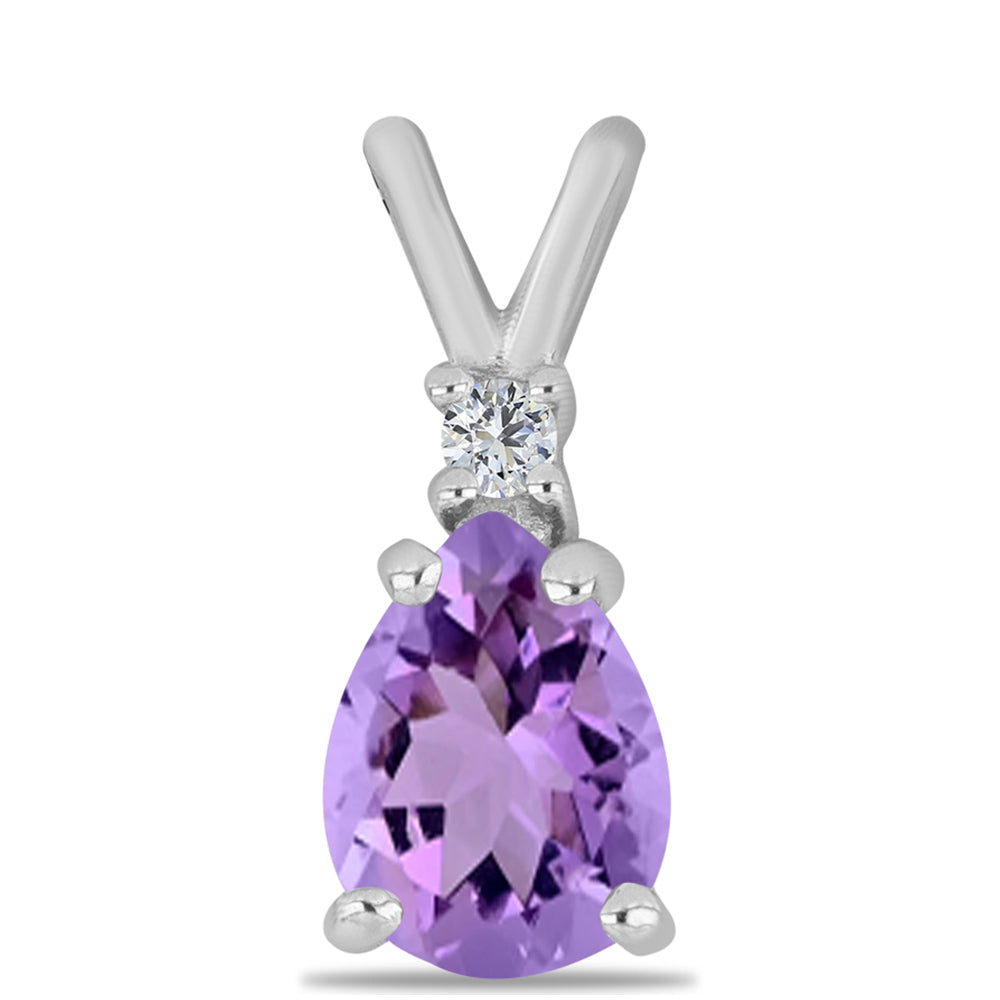 Stříbro 925/1000 - Přívěsek s Rose de France Ametystem a Bílým Topazem - Karátové číslo: 0.96. přibližná hmotnost: 0.86 gramů 1 