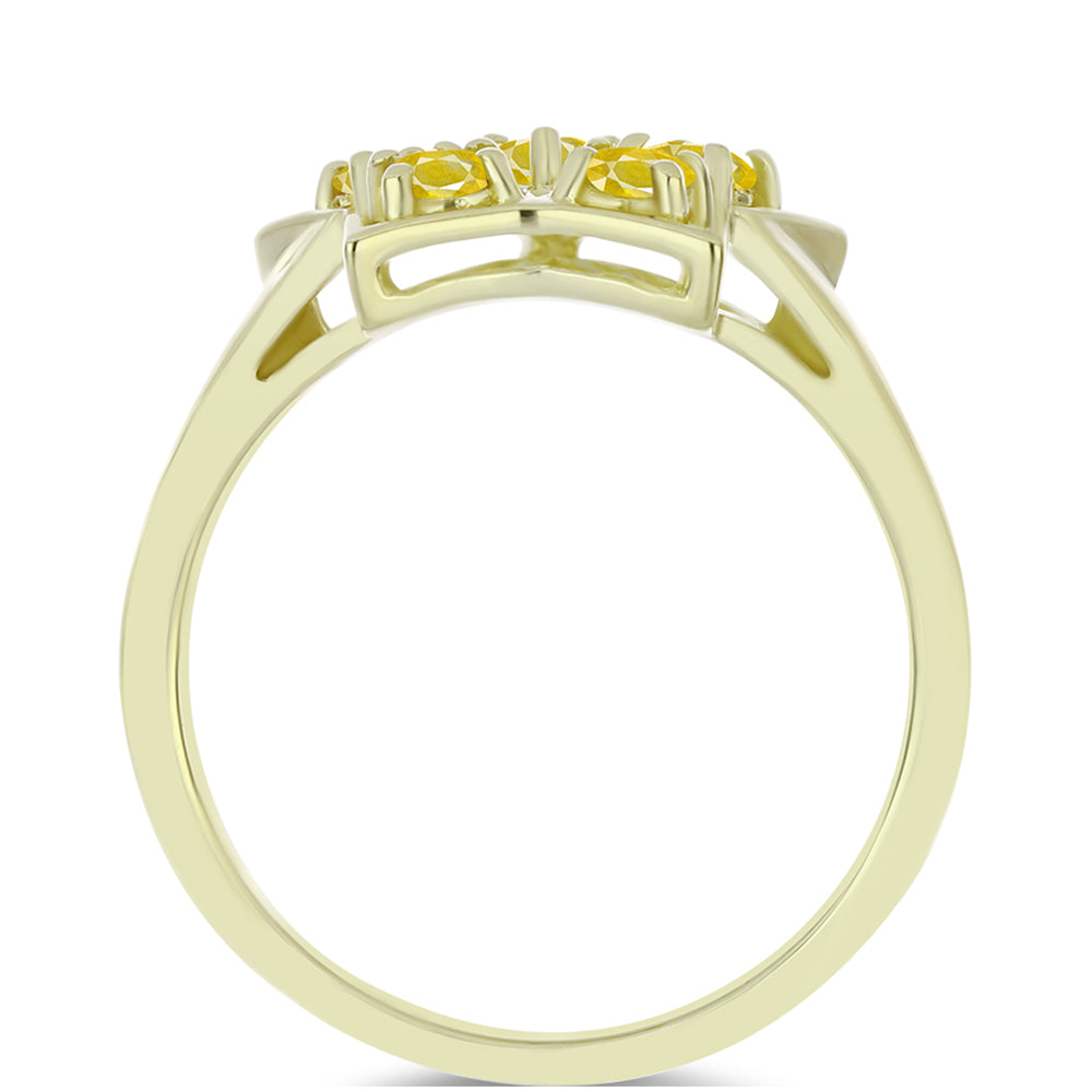 Pozlacené Stříbro 925/1000 - Prsten s Roseberským Žlutým Safírem - Karátové číslo: 0.63. přibližná hmotnost: 3.09 gramů 2 