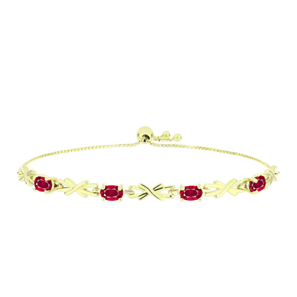 Pozlacený Stříbrný Náramek s Madagaskarským Rubínem 1 