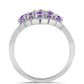 Stříbrný Prsten s Rose de France Ametystem a Bílým Topazem