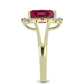 Pozlacený Stříbrný Prsten s Madagaskarským Rubínem a Bílým Topazem