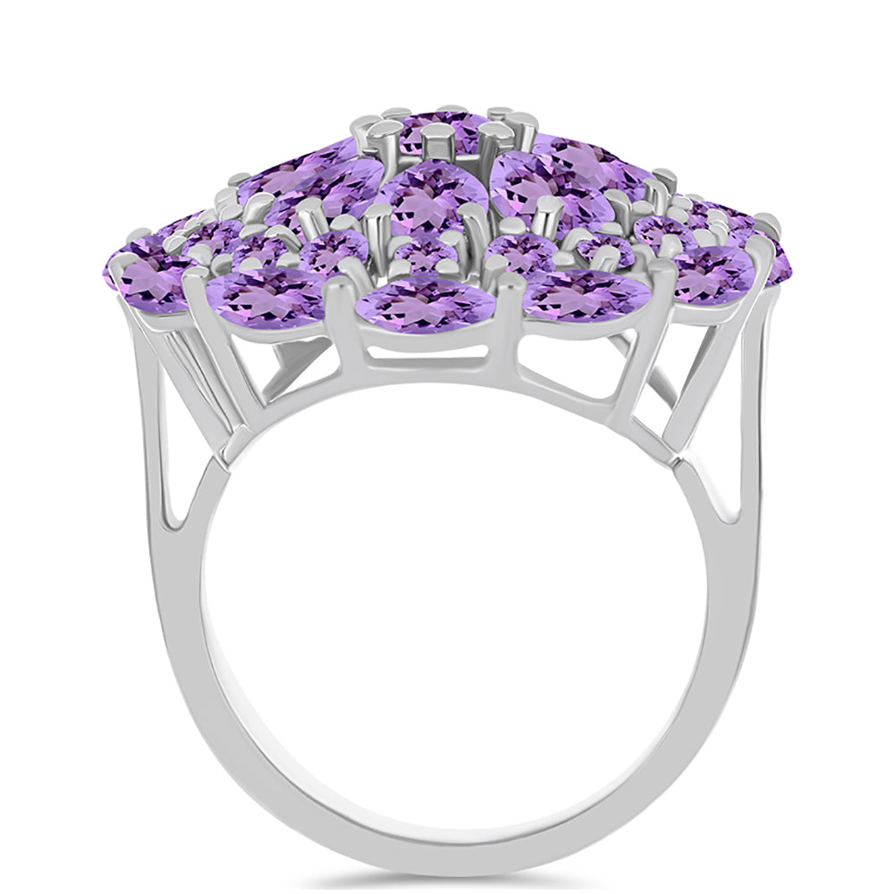 Stříbrný Prsten s Rose de France Ametystem