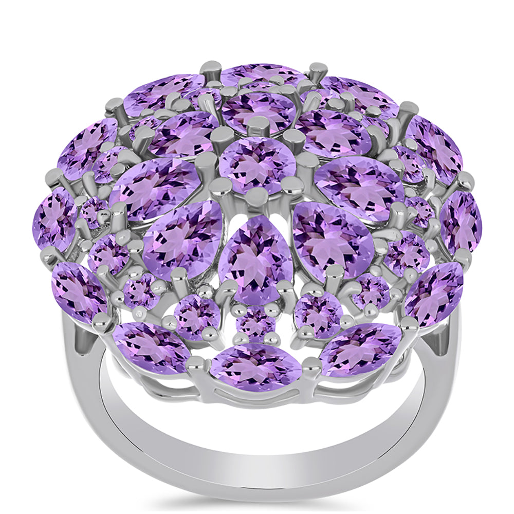 Stříbrný Prsten s Rose de France Ametystem