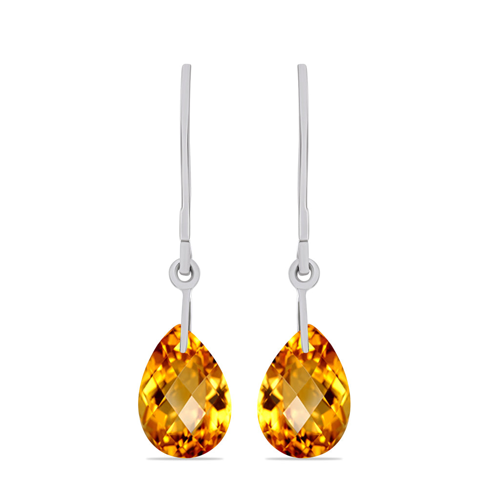 Stříbrné Náušnice s Uralským Citrínem