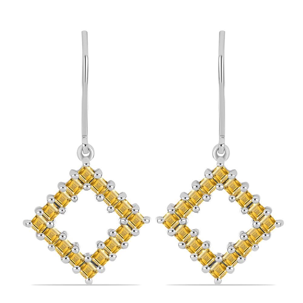 Stříbro 925/1000 - Náušnice s Uralským Citrínem - Karátové číslo: 1.65. přibližná hmotnost: 3.42 gramů 1 