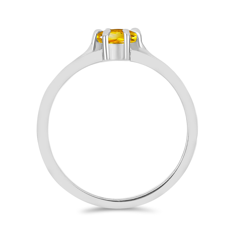 Stříbro 925/1000 - Prsten s Uralským Citrínem - Karátové číslo: 0.48. přibližná hmotnost: 2.38 gramů