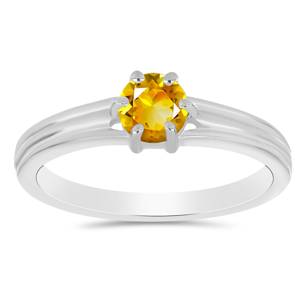 Stříbro 925/1000 - Prsten s Uralským Citrínem - Karátové číslo: 0.48. přibližná hmotnost: 2.38 gramů 1 