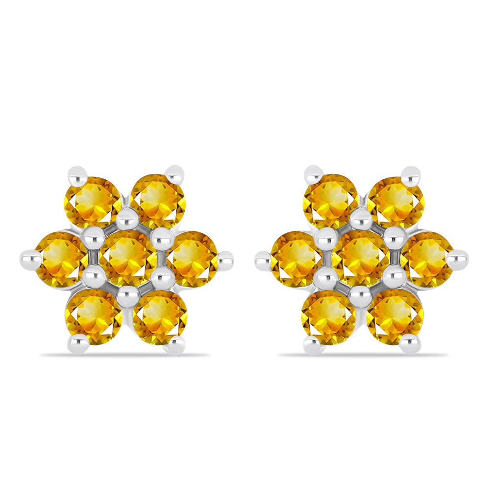 Stříbrné Náušnice s Uralským Citrínem