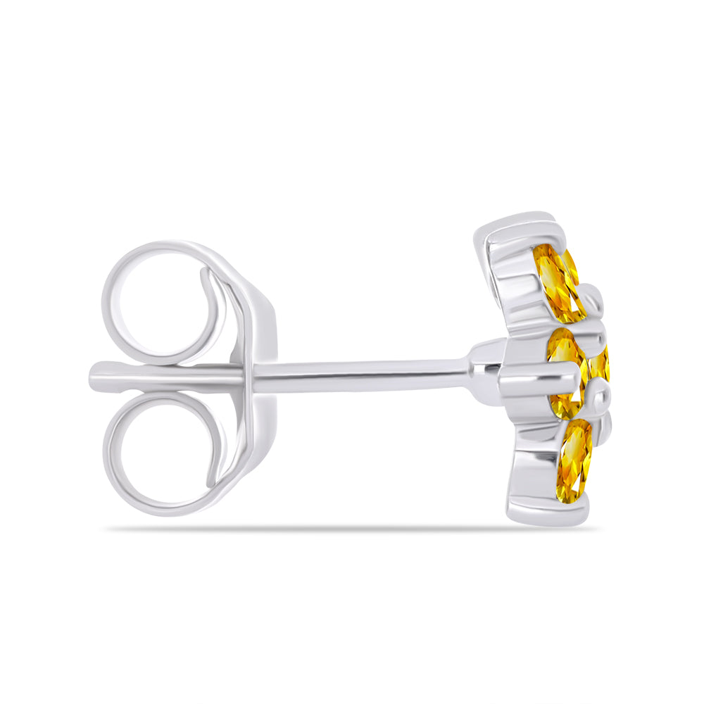 Stříbrné Náušnice s Uralským Citrínem