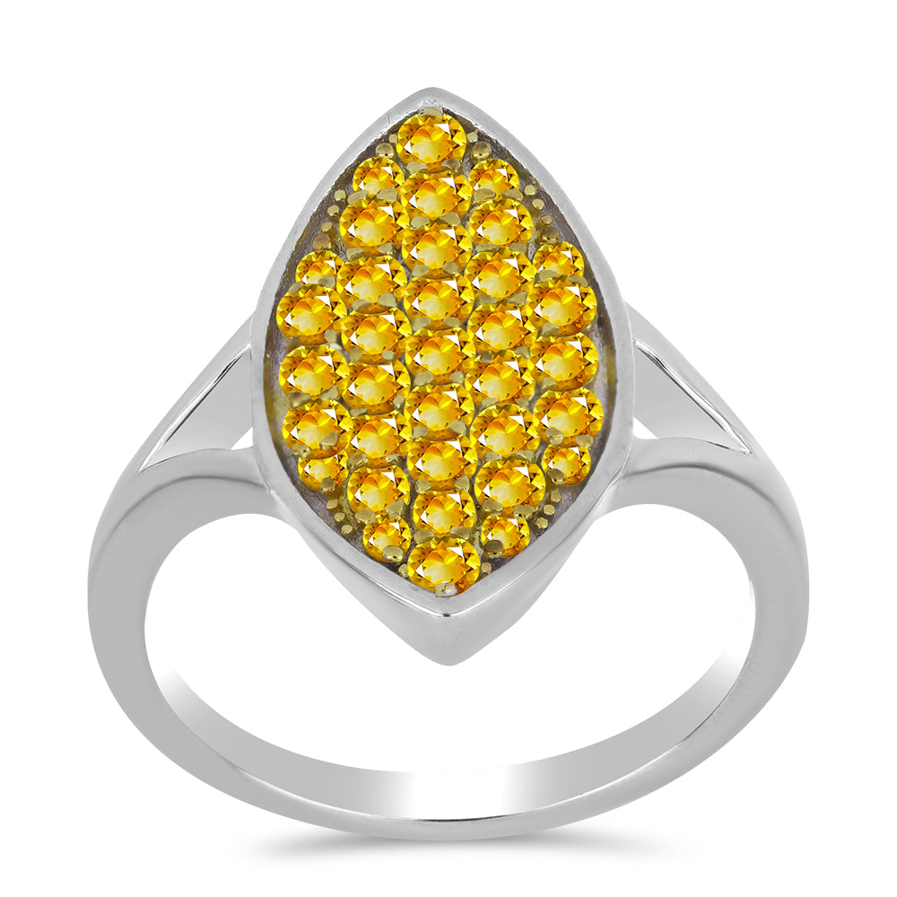 Stříbro 925/1000 - Prsten s Uralským Citrínem - Karátové číslo: 1.06. přibližná hmotnost: 4.5 gramů 3 