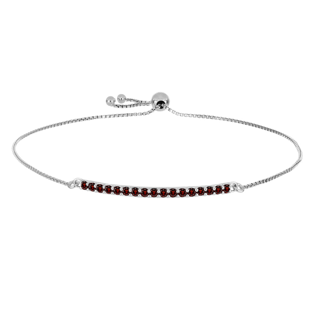 Stříbro 925/1000 Náramek s Bartonským Granátem - Karátové číslo: 0.71. přibližná hmotnost: 3.23 gramů 1 