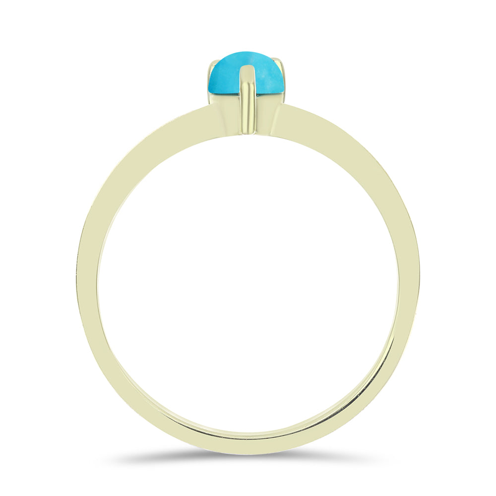 Pozlacené Stříbro 925/1000 - Prsten s Tyrkysem Sleeping Beauty - Karátové číslo: 0.39. přibližná hmotnost: 1.82 gramů 2 