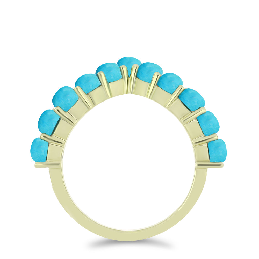 Pozlacené Stříbro 925/1000 - Prsten s Tyrkysem Sleeping Beauty - Karátové číslo: 1.52. přibližná hmotnost: 2.71 gramů 3 