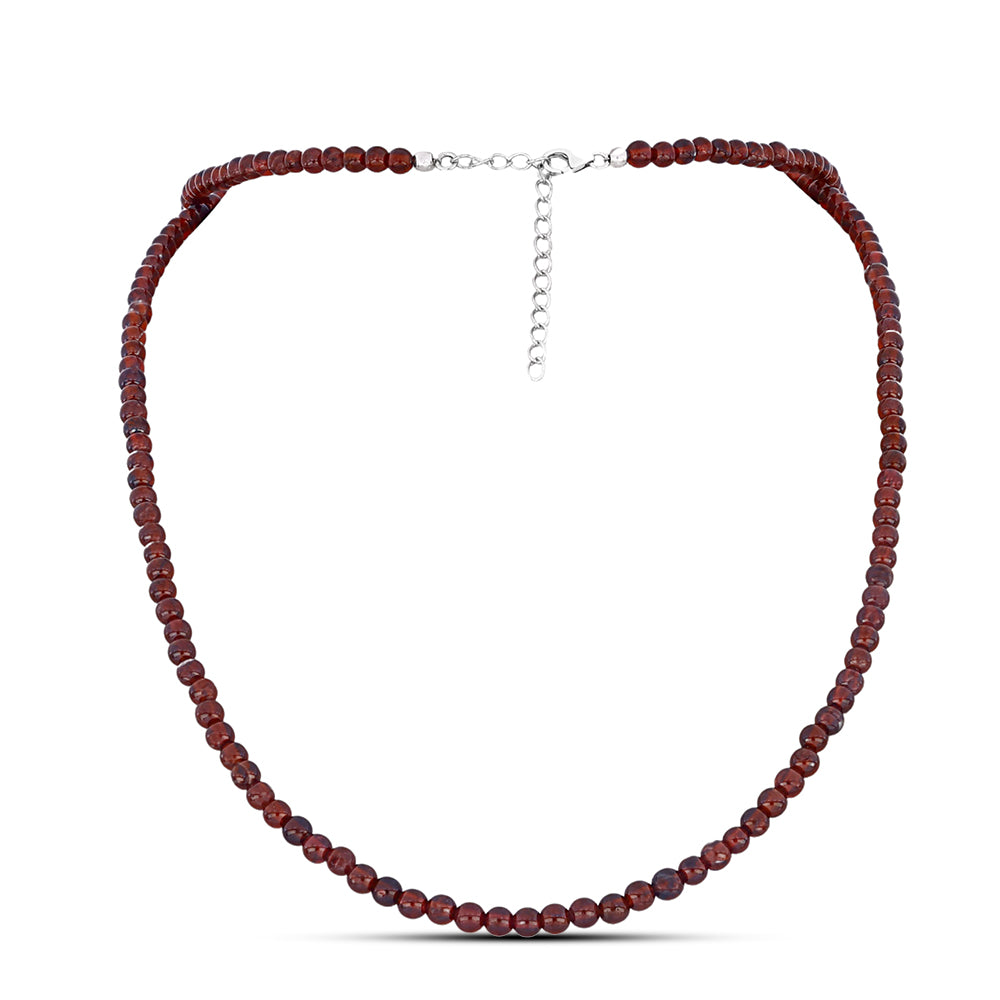 Stříbro 925/1000 - Náhrdelník s Bartonským Granátem - Karátové číslo: 81.06. přibližná hmotnost: 17.08 gramů 1 