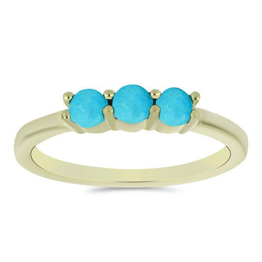 Pozlacený Stříbrný Prsten s Tyrkysem Sleeping Beauty