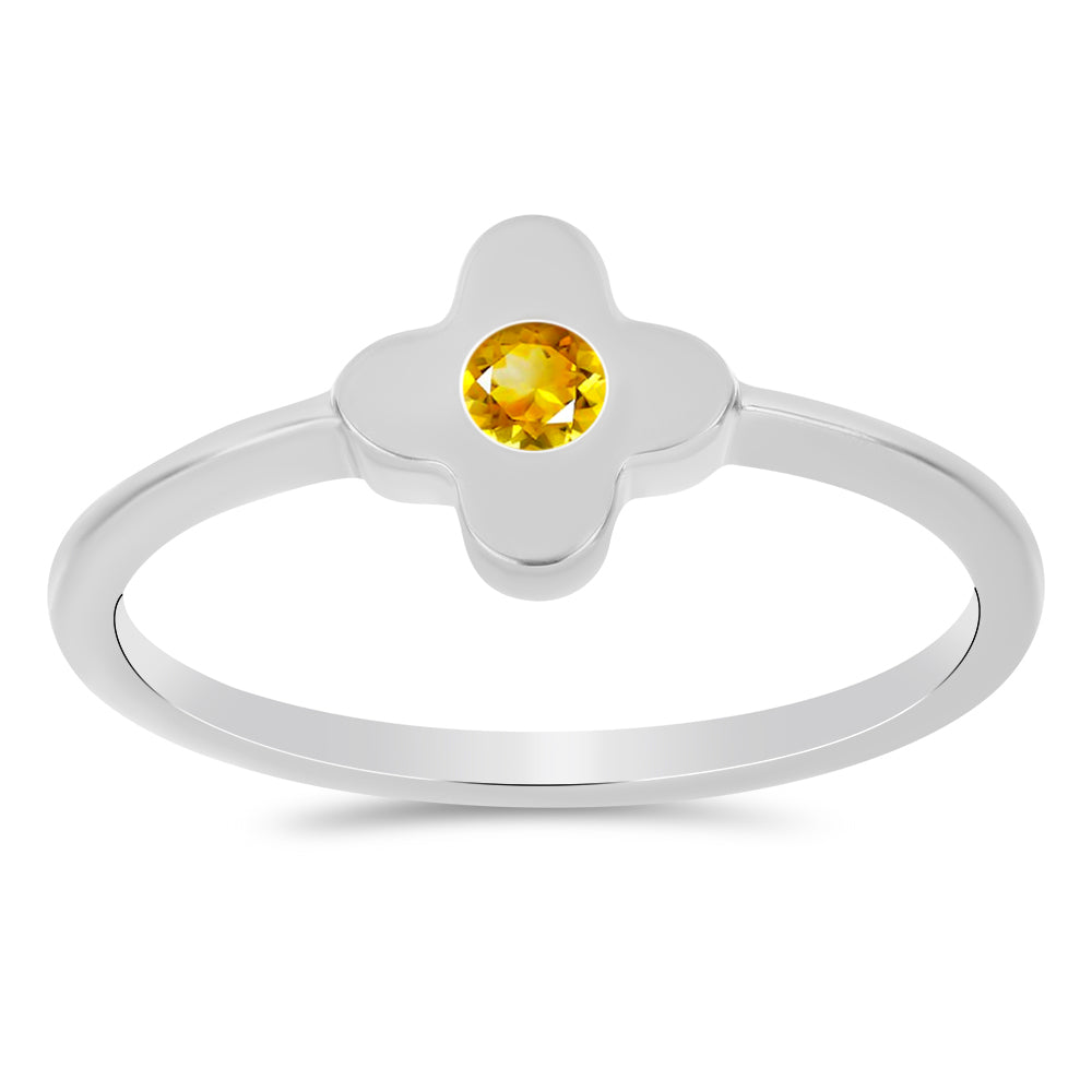 Stříbro 925/1000 - Sada s Uralským Citrínem - Karátové číslo: 0.33. přibližná hmotnost: 3.9 gramů ( Náušnice+Prsten ) 6 