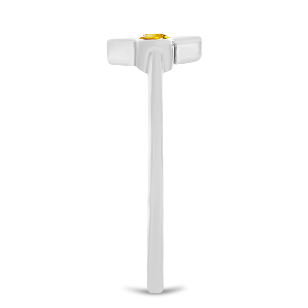 Stříbro 925/1000 - Sada s Uralským Citrínem - Karátové číslo: 0.33. přibližná hmotnost: 3.9 gramů ( Náušnice+Prsten ) 7 