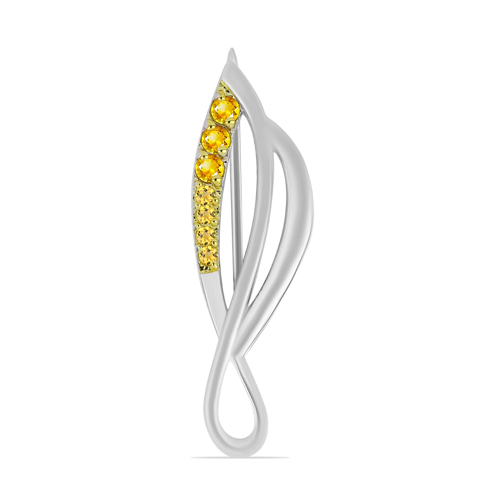 Stříbro 925/1000 - Brož s Uralským Citrínem - Karátové číslo: 0.19. přibližná hmotnost: 2.44 gramů 1 