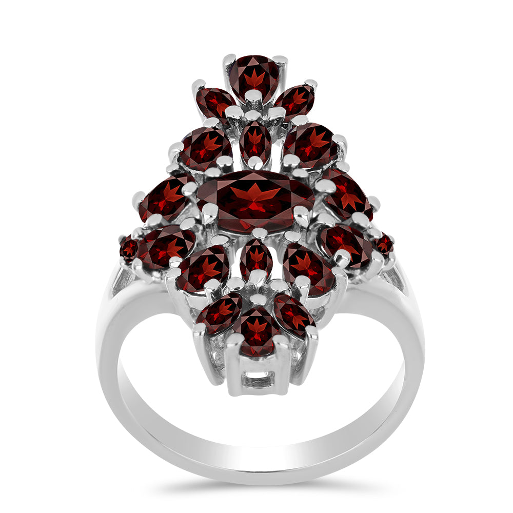 Stříbrný Prsten s Bartonským Granátem 3 