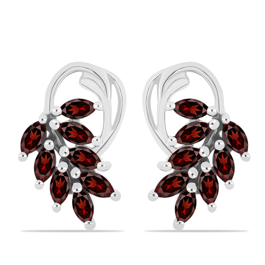 Stříbrné Náušnice s Bartonským Granátem