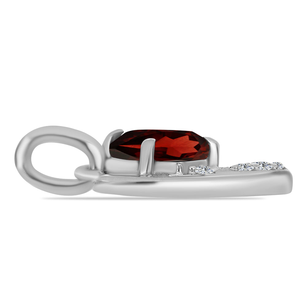 Stříbro 925/1000 - Přívěsek s Bartonským Granátem a Bílým Topazem - Karátové číslo: 0.92. přibližná hmotnost: 1.47 gramů 2 