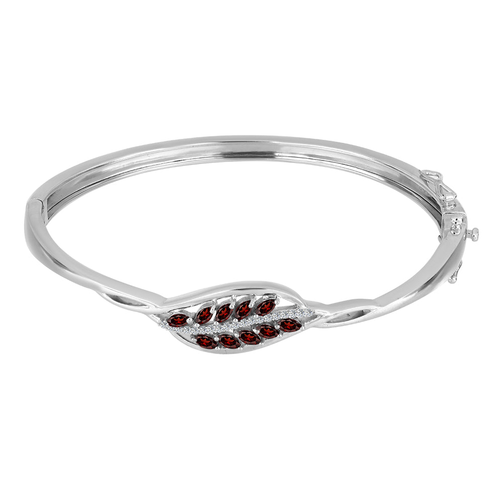 Stříbrný Náramek s Bartonským Granátem a Bílým Topazem 1 