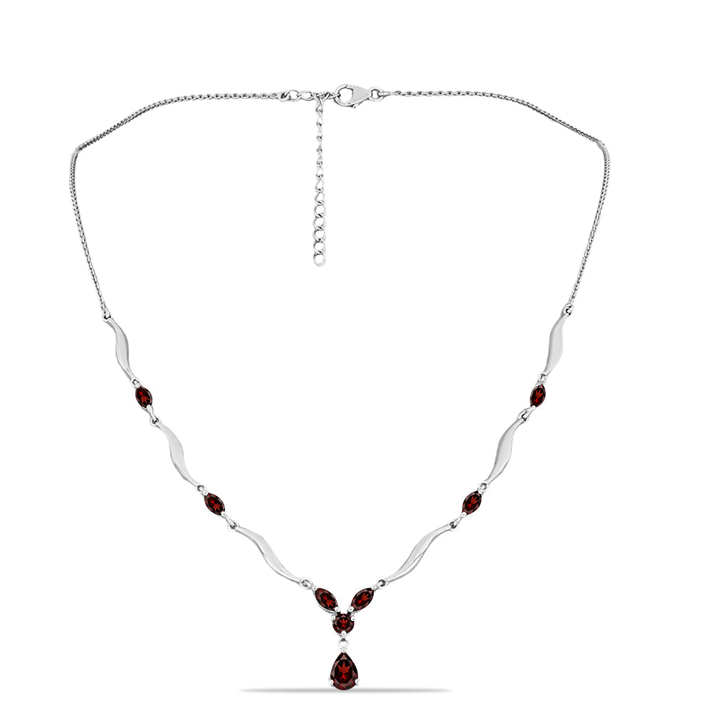 Stříbrný Náhrdelník s Bartonským Granátem 1 
