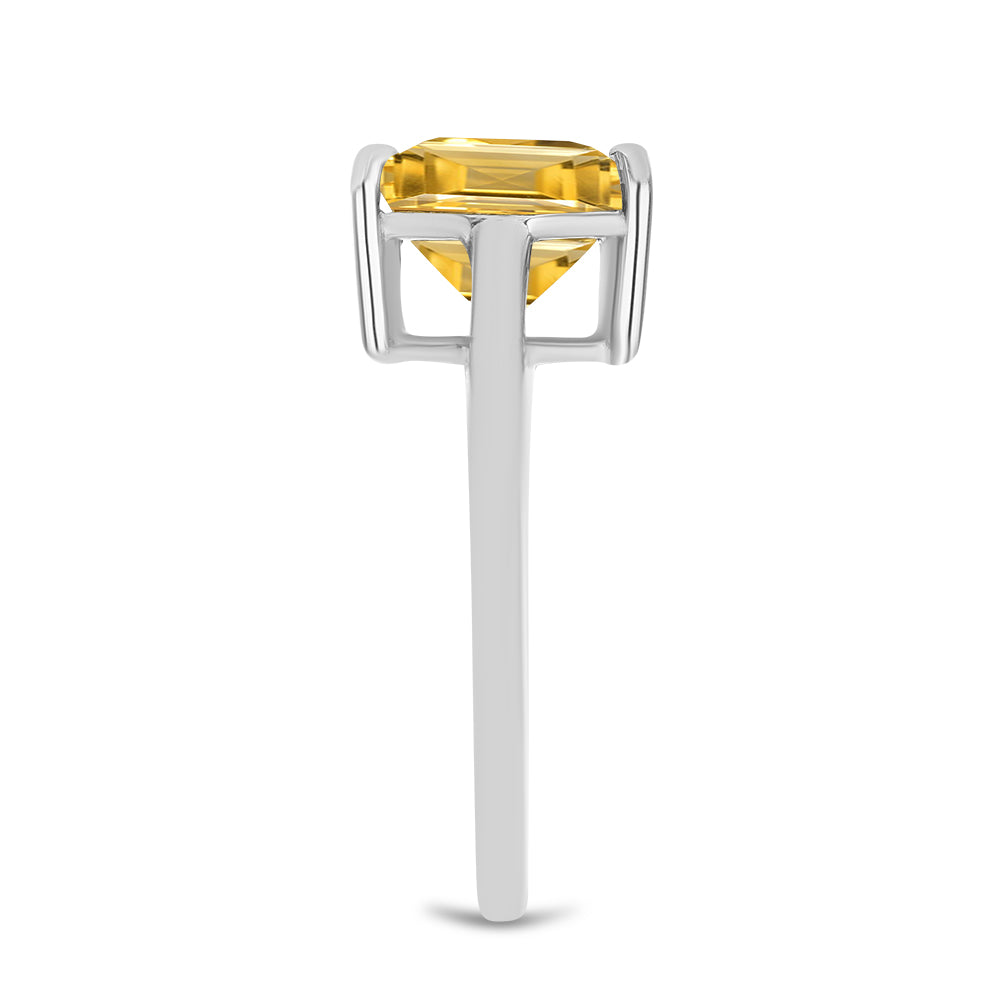 Stříbrný Prsten s Uralským Citrínem