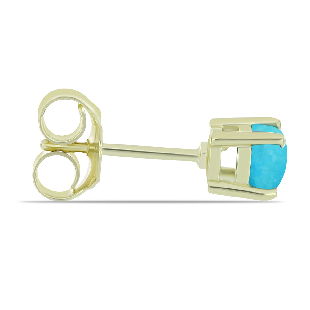 Pozlacené stříbro 925/1000 Náušnice s Tyrkysem Sleeping Beauty - Karátové číslo: 0.64. přibližná hmotnost: 1.11 gramů 2 