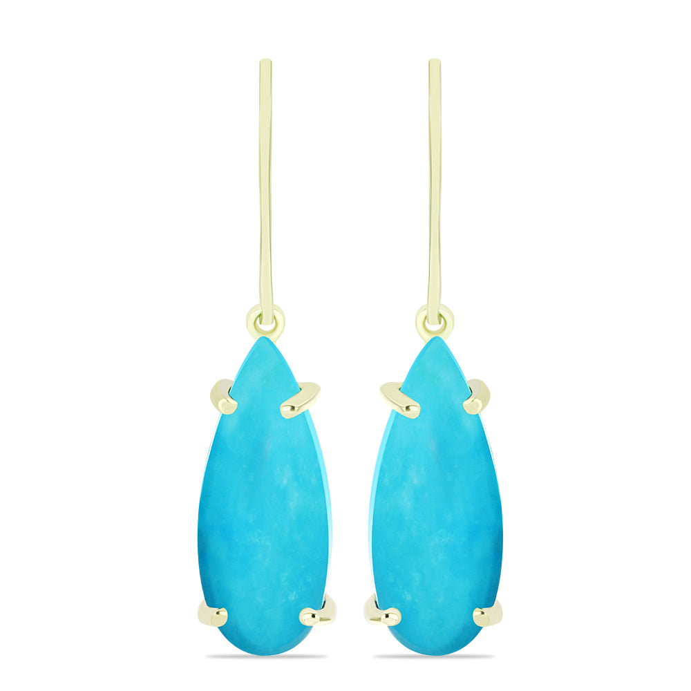 Pozlacené Stříbrné Náušnice s Tyrkysem Sleeping Beauty 1 