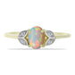 Pozlacené Stříbro 925/1000 - Prsten s Etiopským Opálem z Lega Dembi a Bílým Topazem - Karátové číslo: 0.56. přibližná hmotnost: 2.04 gramů