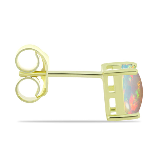 Pozlacené stříbro 925/1000 Náušnice s Etiopským Opálem z Lega Dembi - Karátové číslo: 0.79. přibližná hmotnost: 1.11 gramů