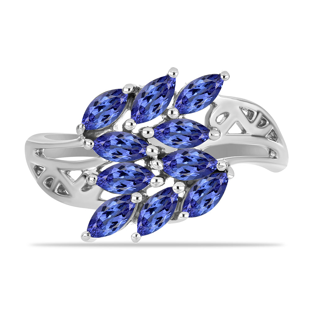 Stříbro 925/1000 Prsten s Tanzanitem - Karátové číslo: 1.47. přibližná hmotnost: 3.25 gramů