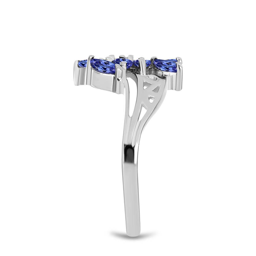 Stříbro 925/1000 Prsten s Tanzanitem - Karátové číslo: 1.47. přibližná hmotnost: 3.25 gramů 4 