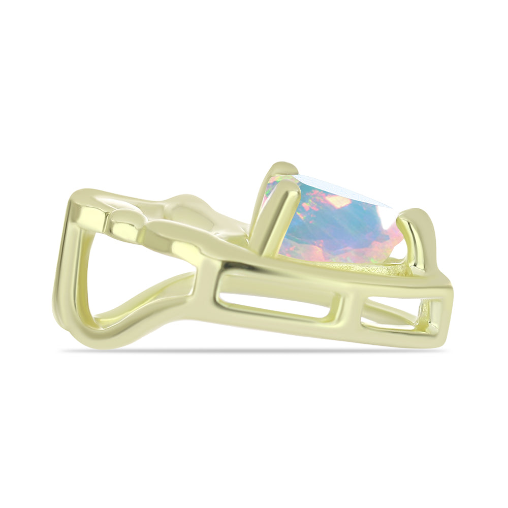 Pozlacené Stříbro 925/1000 - Přívěsek s Etiopským Opálem z Lega Dembi - Karátové číslo: 0.54. přibližná hmotnost: 1.25 gramů 2 