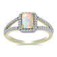 Pozlacený Stříbrný Prsten s Etiopským Opálem z Lega Dembi a Bílým Topazem