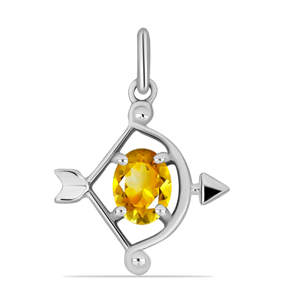 Stříbro 925/1000 - Přívěsek s Uralským Citrínem - Karátové číslo: 0.71. přibližná hmotnost: 1.61 gramů 1 