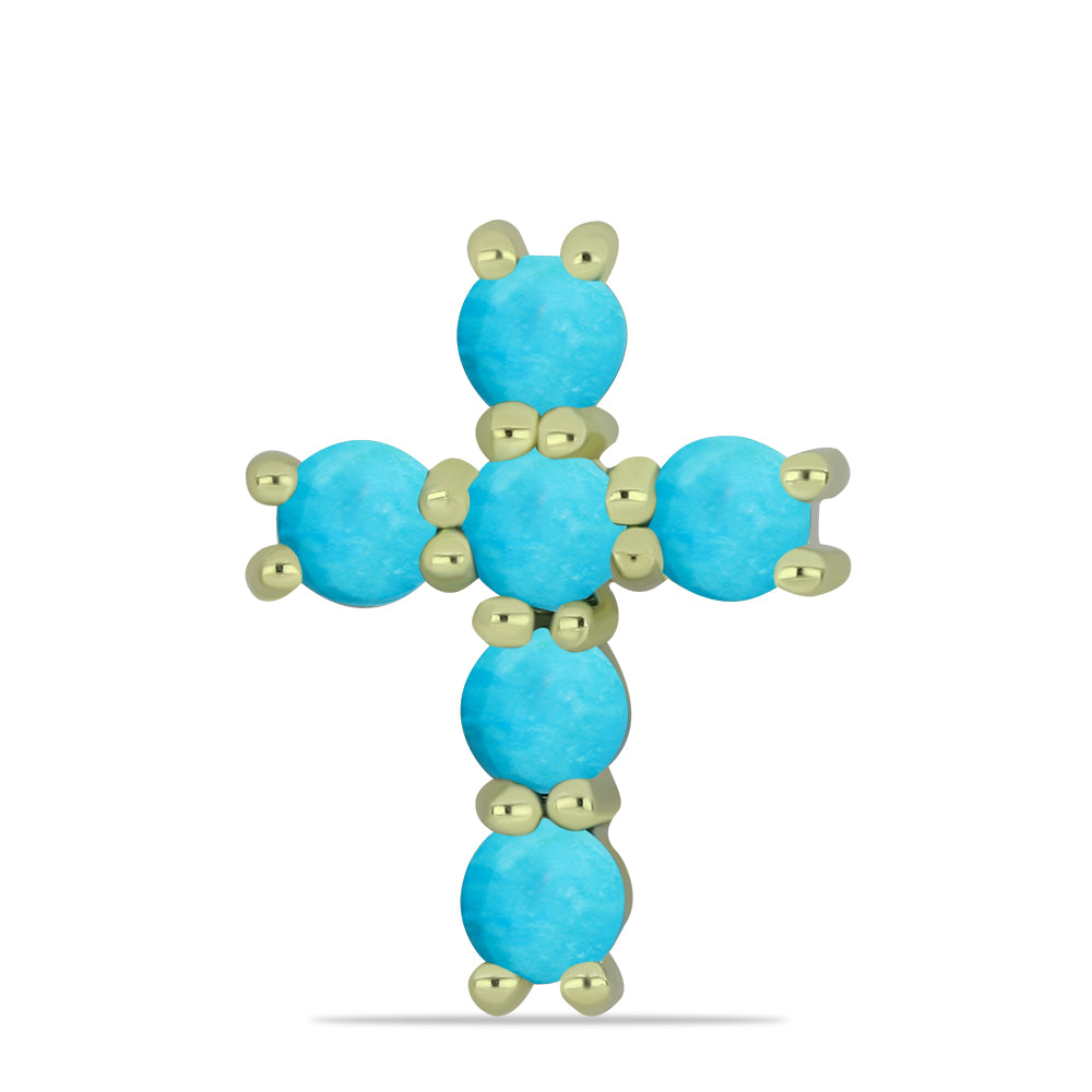 Pozlacené Stříbro 925/1000 - Přívěsek s Tyrkysem Sleeping Beauty - Karátové číslo: 0.71. přibližná hmotnost: 1.22 gramů 1 