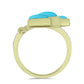 Pozlacený Stříbrný Prsten s Tyrkysem Sleeping Beauty a Bílým Topazem