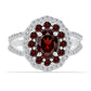 Stříbrný Prsten s Bartonským Granátem a Bílým Topazem