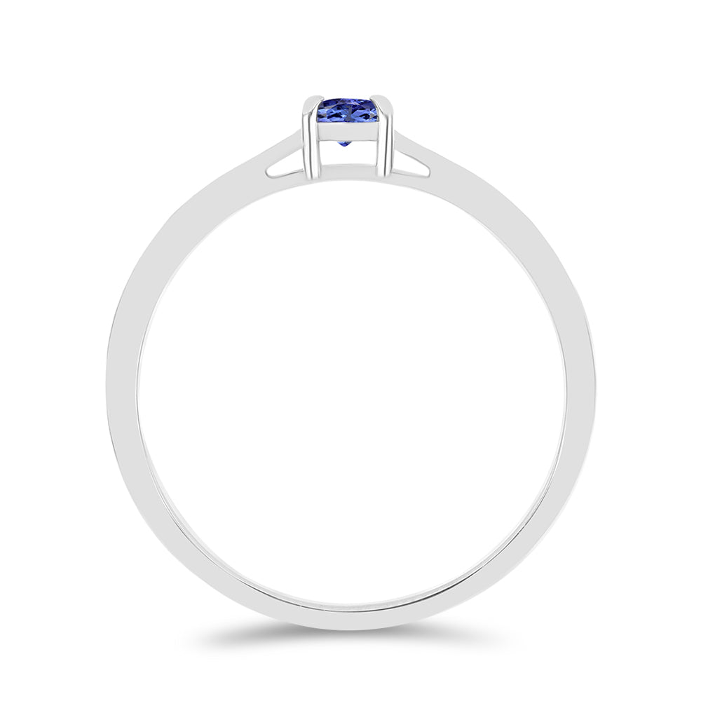 Stříbro 925/1000 - Prsten s Tanzanitem - Karátové číslo: 0.35. přibližná hmotnost: 1.54 gramů