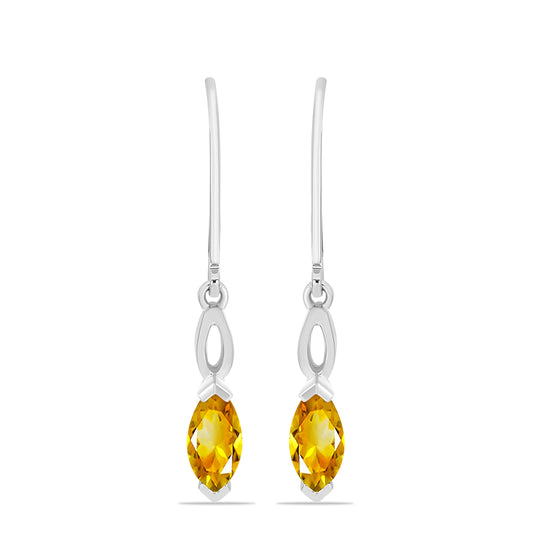925 / 1000 Sterlingové Stříbro Náušnice s Uralským Citrínem