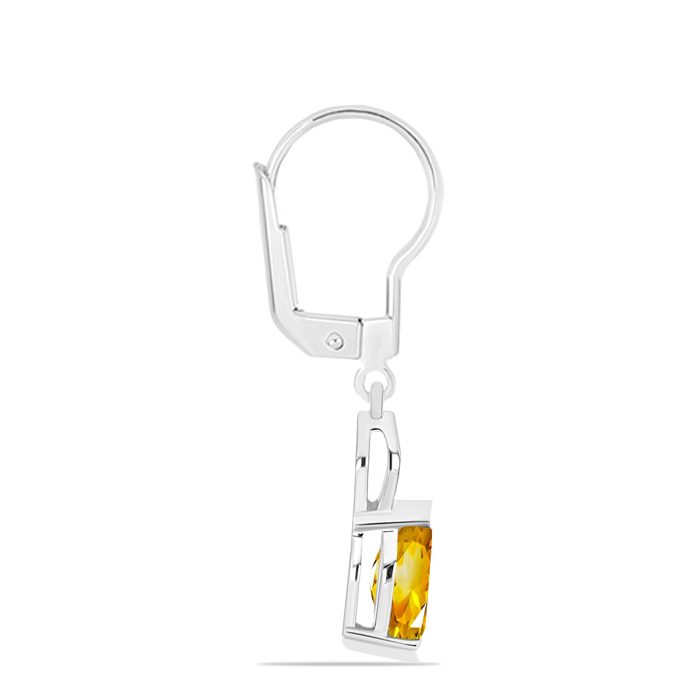 925 / 1000 Sterlingové Stříbro Náušnice s Uralským Citrínem